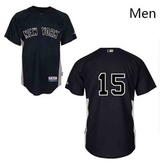 Mens Majestic New York Yankees 15 Thurman Munson Replica Black MLB Jersey